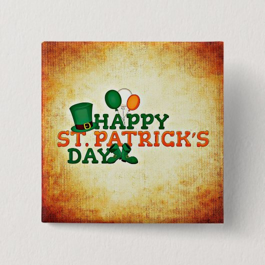 Happy St. Patrick's Day Vierkante Button 5,1 Cm (Voorkant)