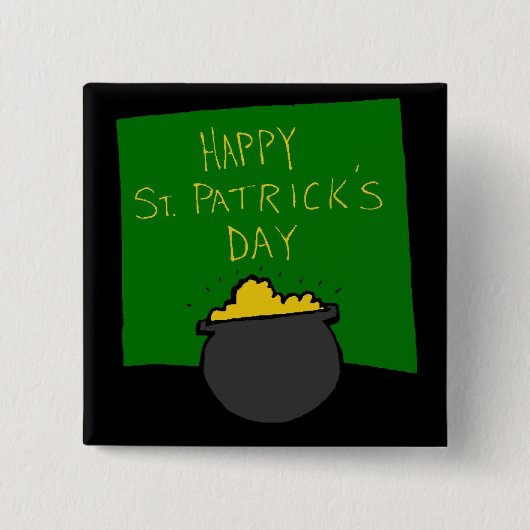 Happy St. Patrick's Day Vierkante Button 5,1 Cm (Voorkant)
