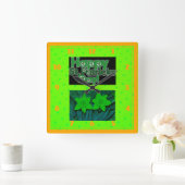 Happy ST.Patrick's Day Vierkante Klok (Huis)