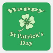 Happy St Patrick's day Vierkante Sticker (Voorkant)