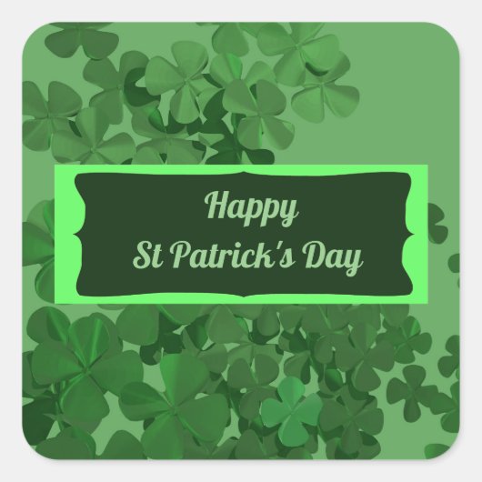 Happy St Patrick's Day Vierkante Sticker (Voorkant)