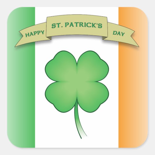 Happy St. Patrick's Day Vierkante Sticker (Voorkant)