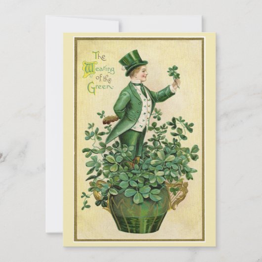 Happy St. Patrick's day - Vintage Bedankkaart (Voorkant)