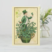 Happy St. Patrick's day - Vintage Bedankkaart (Staand voorkant)