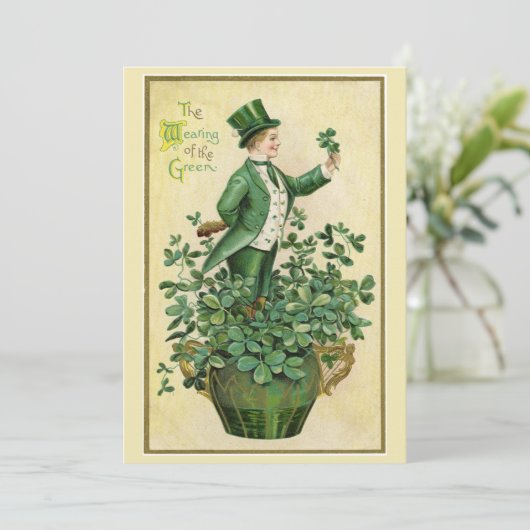 Happy St. Patrick's day - Vintage Bedankkaart (Staand voorkant)