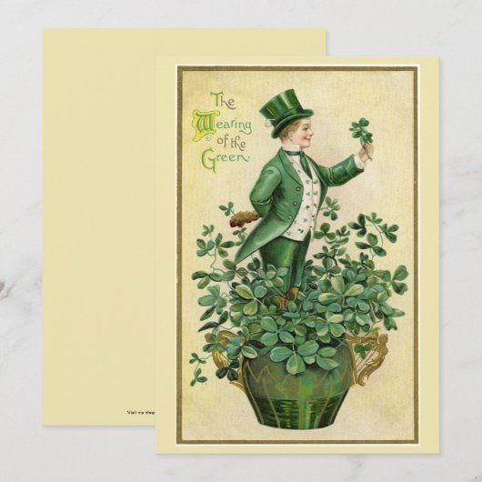 Happy St. Patrick's day - Vintage Bedankkaart (Voorkant / Achterkant)