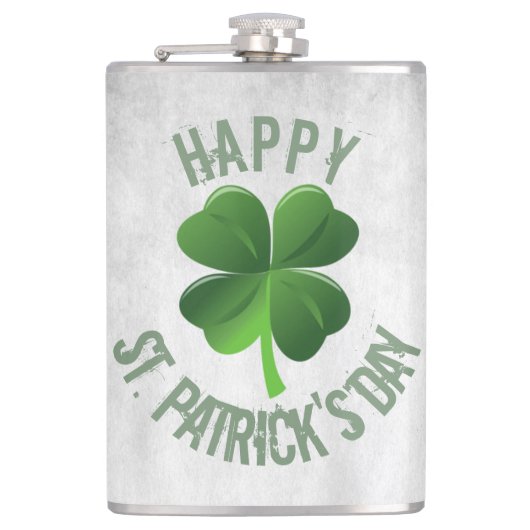 Happy St. Patrick's Day Vinyl Wrapped Flask Heupfles (Voorkant)