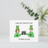 Happy St Patrick's Day voor jullie beiden Briefkaart (Staand voorkant)