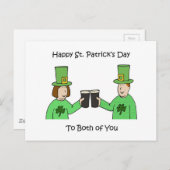 Happy St Patrick's Day voor jullie beiden Briefkaart (Voorkant / Achterkant)