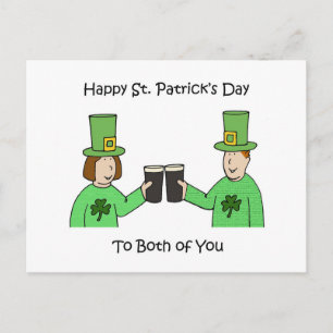 Happy St Patrick's Day voor jullie beiden Briefkaart