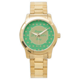 Happy St. Patrick's Day Watch (Groen & Goud) Horloge