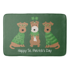 Happy St Patricks Day Welsh Wire Fox Terrier Honde Badmat