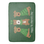 Happy St Patricks Day Welsh Wire Fox Terrier Honde Badmat (Voorkant Verticaal)