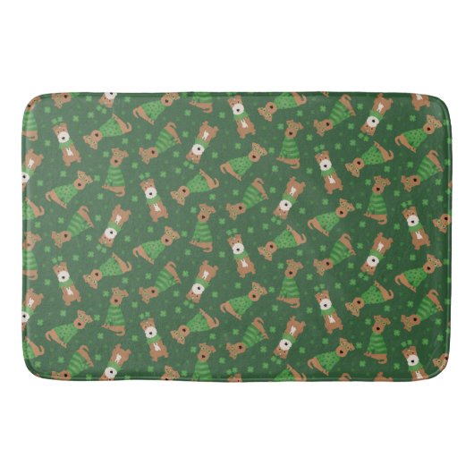 Happy St Patricks Day Welsh Wire Fox Terrier Honde Badmat (Voorkant)