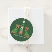 Happy St Patricks Day Welsh Wire Fox Terrier Honde Bedankjes Labels (In situ)
