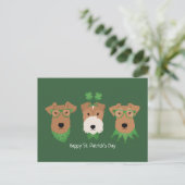 Happy St Patricks Day Welsh Wire Fox Terrier Honde Briefkaart (Staand voorkant)