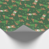 Happy St Patricks Day Welsh Wire Fox Terrier Honde Cadeaupapier (Hoek)