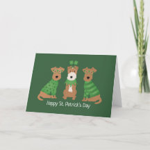 Happy St Patricks Day Welsh Wire Fox Terrier Honde