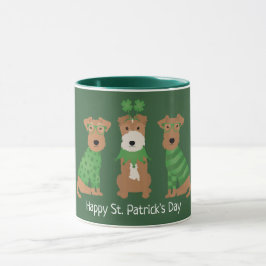 Happy St Patricks Day Welsh Wire Fox Terrier Honde Mok