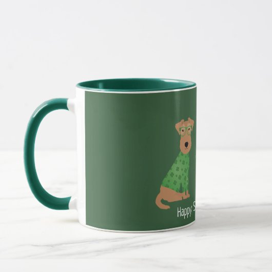 Happy St Patricks Day Welsh Wire Fox Terrier Honde Mok (Links)