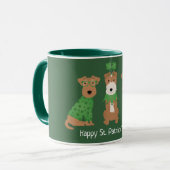 Happy St Patricks Day Welsh Wire Fox Terrier Honde Mok (Voorkant links)