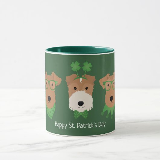 Happy St Patricks Day Welsh Wire Fox Terrier Honde Mok (Midden)
