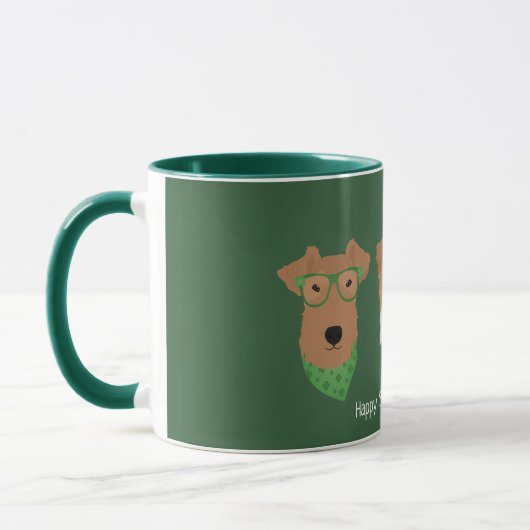 Happy St Patricks Day Welsh Wire Fox Terrier Honde Mok (Links)