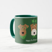 Happy St Patricks Day Welsh Wire Fox Terrier Honde Mok (Voorkant links)