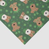 Happy St Patricks Day Welsh Wire Fox Terrier Honde Tissuepapier (Detail)