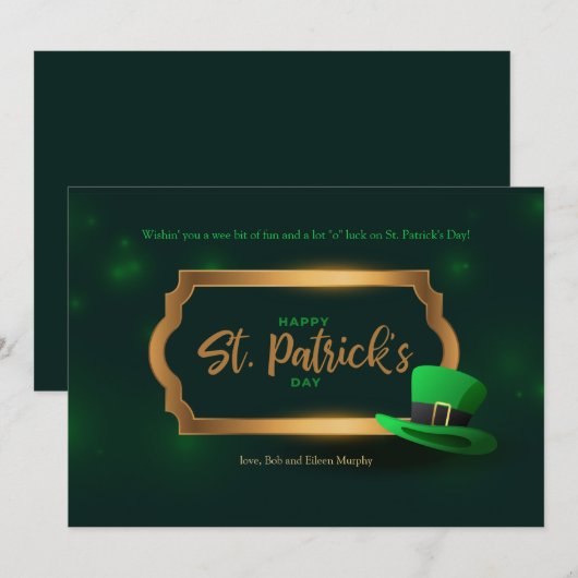 Happy St. Patrick's Day Wenskaart Feestdagenkaart (Voorkant / Achterkant)