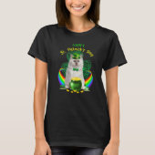 Happy St Patricks Day White Cat Leprechaun Pet Sha T-shirt (Voorkant)