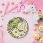 Happy St. Patrick's Day White Flowers Papieren Bordje (Feest)