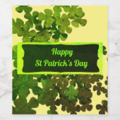 Happy St Patrick's Day Wijn Etiket (Enkel label)