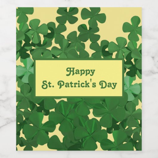 Happy St Patrick's Day Wijn Etiket (Enkel label)