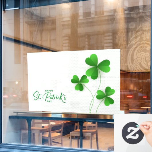 Happy St. Patrick's Day Window Cling Raamsticker (Cafe Raam)