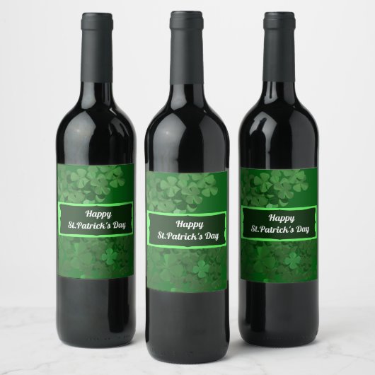 Happy St.Patrick's Day Wine Label Wijn Etiket (Flessen)