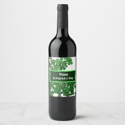 Happy St.Patrick's Day Wine Label Wijn Etiket (Voorkant)