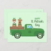 Happy St Patricks Day Wire Fox Terrier Dog Briefkaart (Voorkant / Achterkant)