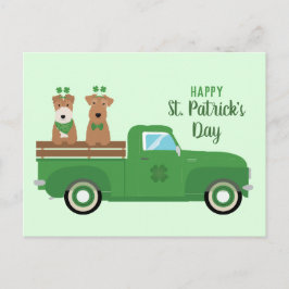 Happy St Patricks Day Wire Fox Terrier Dog Briefkaart