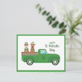 Happy St Patricks Day Wire Fox Terrier Dog Briefkaart (Staand voorkant)