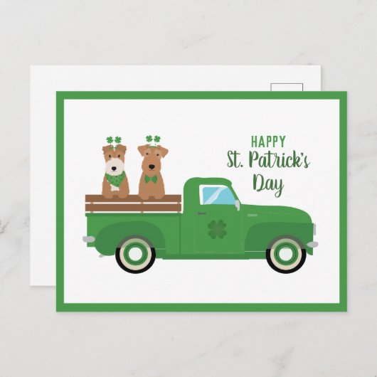 Happy St Patricks Day Wire Fox Terrier Dog Briefkaart (Voorkant / Achterkant)