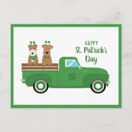 Happy St Patricks Day Wire Fox Terrier Dog Briefkaart