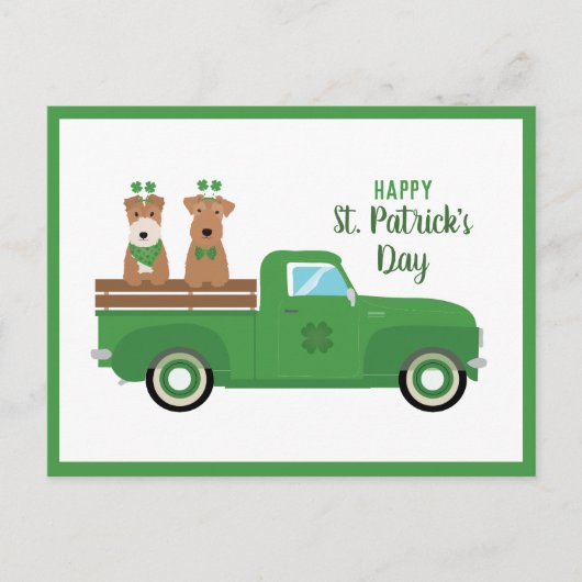 Happy St Patricks Day Wire Fox Terrier Dog Briefkaart (Voorkant)