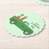 Happy St Patricks Day Wire Fox Terrier Dog Kartonnen Onderzetters (Gekanteld)