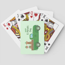 Happy St Patricks Day Wire Fox Terrier Dog Pokerkaarten