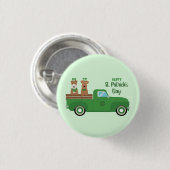 Happy St Patricks Day Wire Fox Terrier Dog Ronde Button 3,2 Cm (Voorkant /achterkant)
