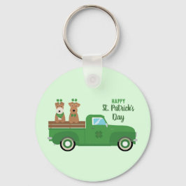 Happy St Patricks Day Wire Fox Terrier Dog Sleutelhanger