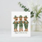 Happy St. Patrick's Day Wire Fox Terrier Honden Briefkaart (Staand voorkant)