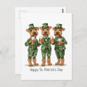 Happy St. Patrick's Day Wire Fox Terrier Honden Briefkaart (Voorkant / Achterkant)