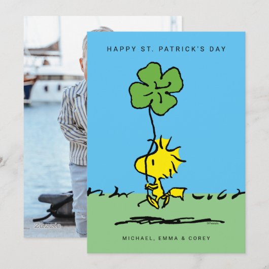 Happy St. Patrick's Day Woodstock Feestdagenkaart (Voorkant / Achterkant)